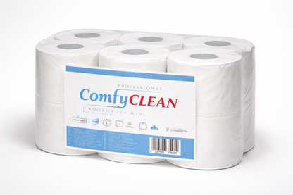 Handtuchpapier 2-lagig 6 Rollen – 20 cm Breite | Weiß | ComfyClean Professional