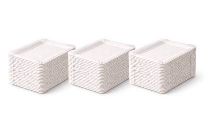 Pappteller rechteckig 20 × 13 cm | Einweg-Servierschale aus Pappe