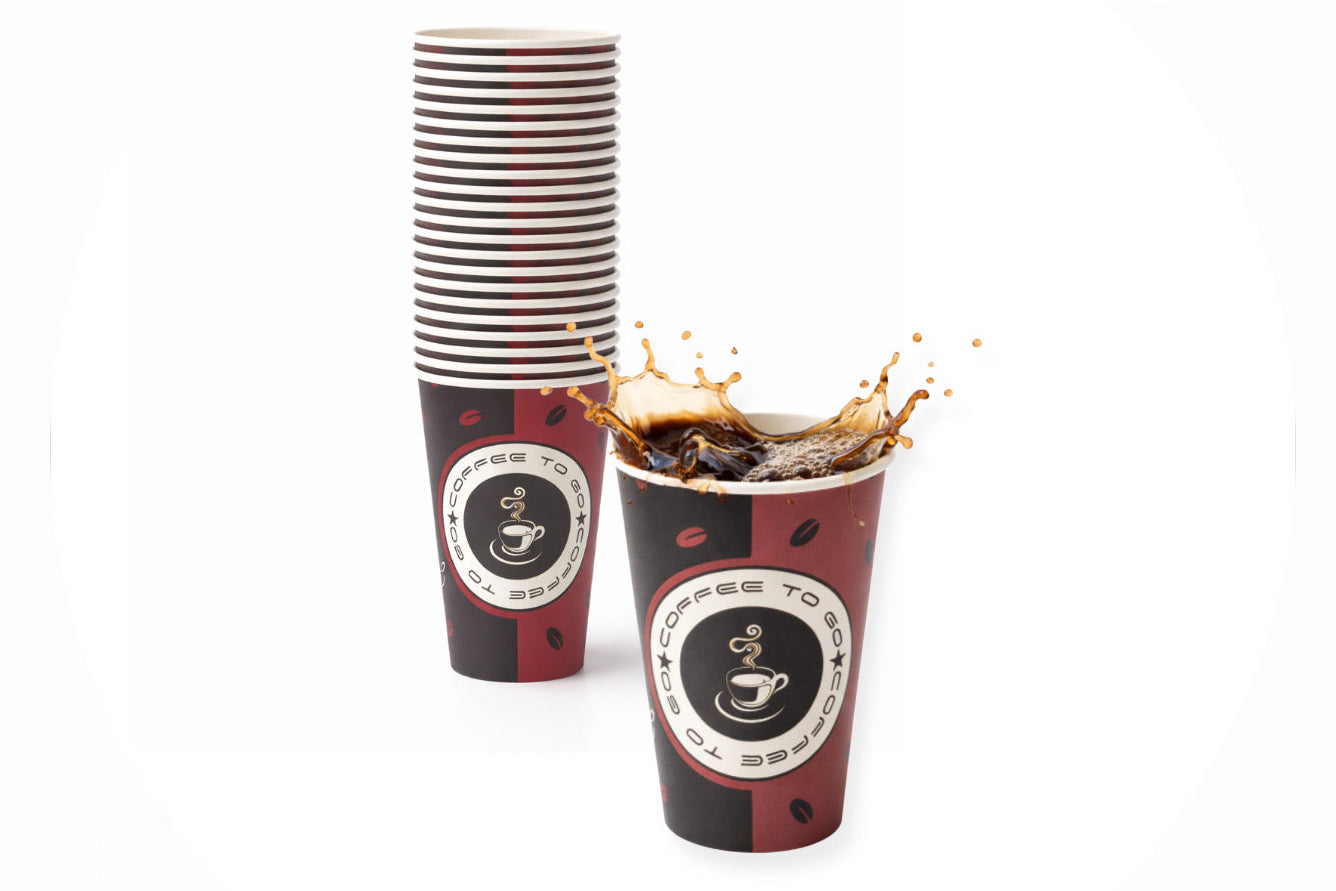 Kaffeebecher To Go 300 ml (12 oz) | Pappbecher für Heißgetränke - 90mm