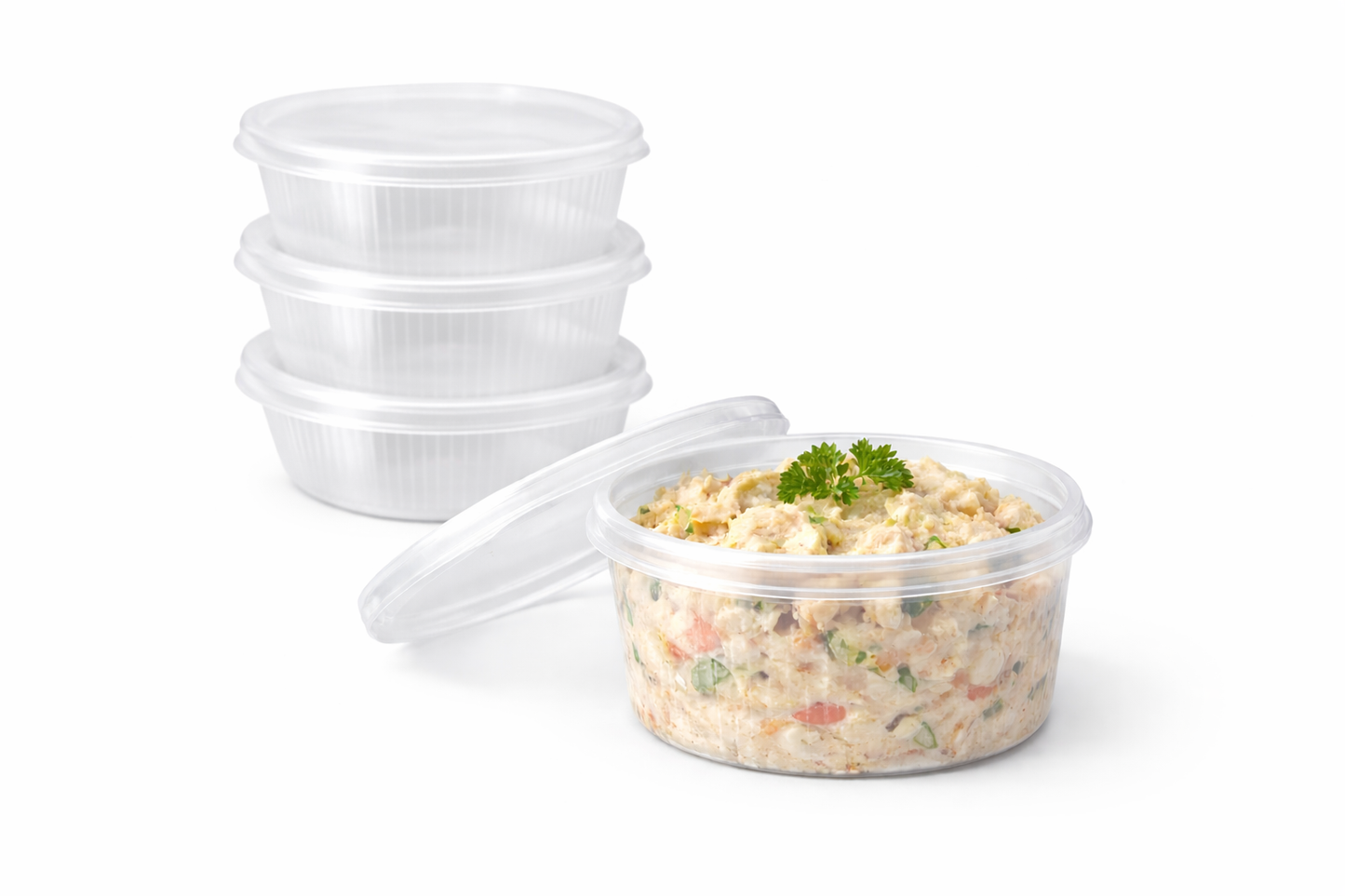 Feinkostbecher mit Deckel 250ml & 500ml Rund Eckig Transparent Vorratsbecher