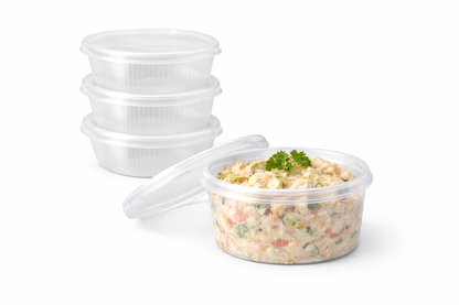 Feinkostbecher mit Deckel 250ml & 500ml Rund Eckig Transparent Vorratsbecher