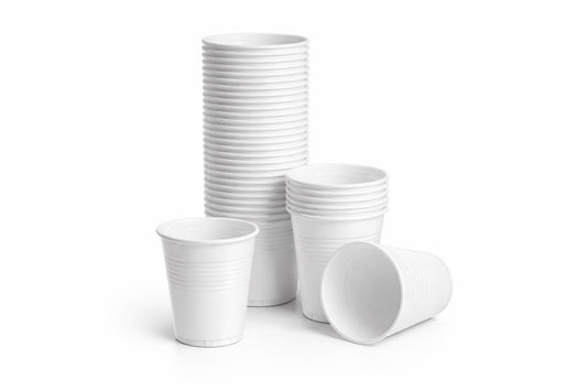 Trinkbecher 200ml weiß – Kunststoffbecher für Büro, Events & Alltag