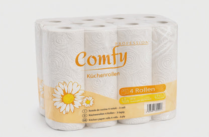 Comfy Küchenrollen 32 Rollen – 3-lagig | Saugstark & Reißfest (8×4)